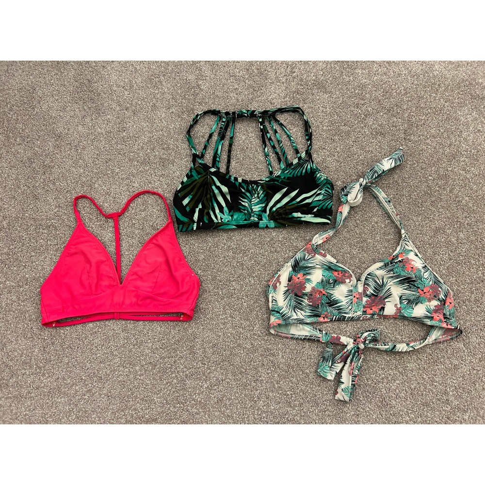 Vacation Bikini Set Tops Women Small Multicolor Excellent Tropical Bundle 3pc